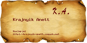 Krajnyik Anett névjegykártya