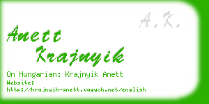 anett krajnyik business card